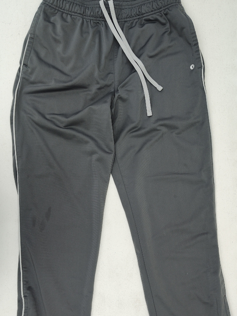 Xersion Dark Gray Joggers with Light Gray Drawcord and Side Stripe